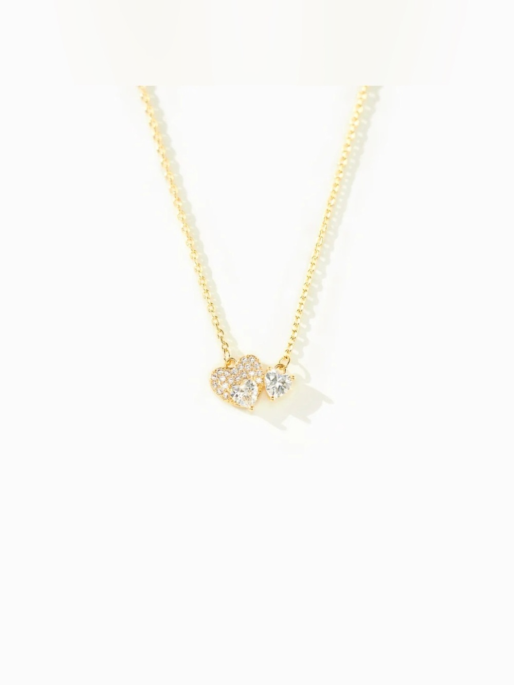 18K Gold-Plated 925 Sterling Silver Zircon Heart Necklace